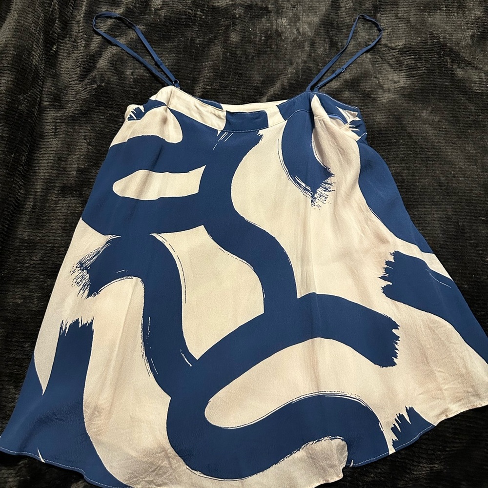 Anthropologie Navy and Cream Brushstroke Camisole